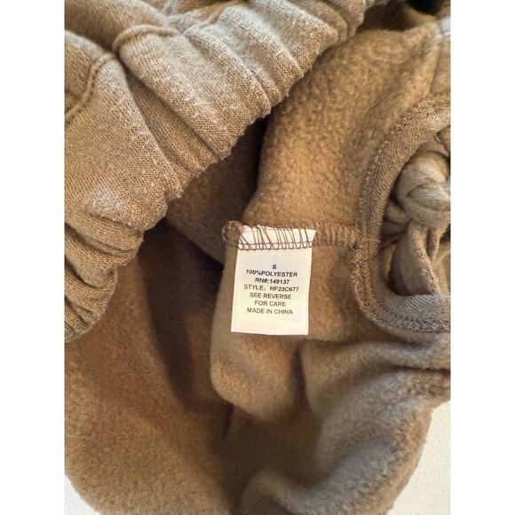 HYFVE Women's Brown Cropped Side Ties Elastic Waist Sweatshirt Pullover Size S - Picture 4 of 5